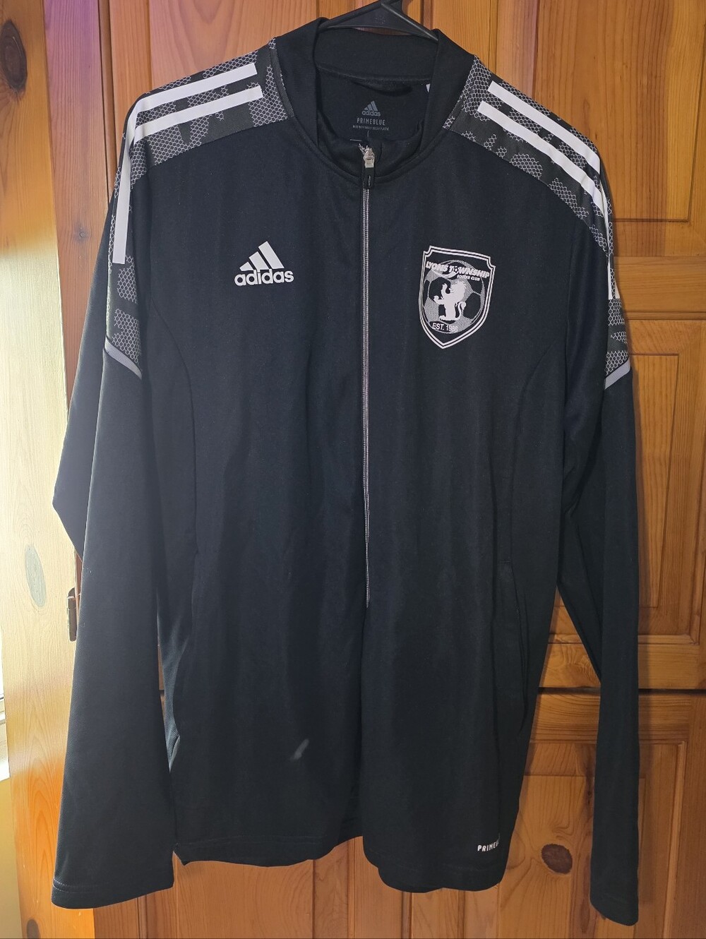 adidas Black Lightweight Zip-Front Training Jacket with White Stripes